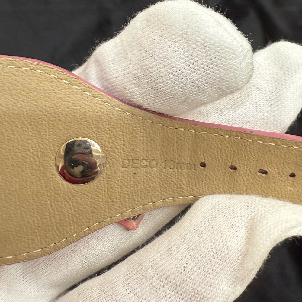 Authentic MICHELE Deco 18mm Watch Alligator Cuff Band in Pink. rare! - Picture 6 of 15